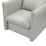 36 Inch Gray Genuine Leather Swivel Lounge Chair