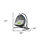 69" Beige and Black Aluminum Armless Indoor Outdoor Swing Chair