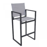23" Gray and Black Modern Metal Bar Stool