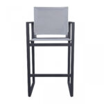 23" Gray and Black Modern Metal Bar Stool