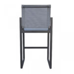 23" Gray and Black Modern Metal Bar Stool
