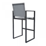 23" Gray and Black Modern Metal Bar Stool