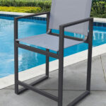 23" Gray and Black Modern Counter-Height Metal Bar Stool