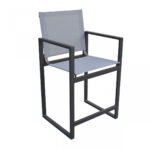 23" Gray and Black Modern Counter-Height Metal Bar Stool