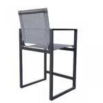 23" Gray and Black Modern Counter-Height Metal Bar Stool