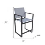 23" Gray and Black Modern Counter-Height Metal Bar Stool