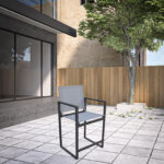 23" Gray and Black Modern Counter-Height Metal Bar Stool