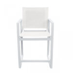 23" White Metal Director Chair, Sling Seat Bar Stool
