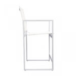 23" White Metal Director Chair, Sling Seat Bar Stool
