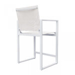 23" White Metal Director Chair, Sling Seat Bar Stool