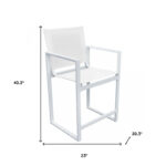 23" White Metal Director Chair, Sling Seat Bar Stool