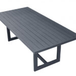 83" Charcoal Aluminum Modern Outdoor Dining Table