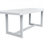 83" White Aluminum Rectangular Outdoor Dining Table