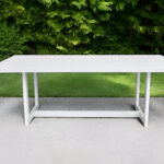 83" White Aluminum Rectangular Outdoor Dining Table