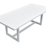 83" White Aluminum Rectangular Outdoor Dining Table
