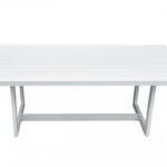 83" White Aluminum Rectangular Outdoor Dining Table
