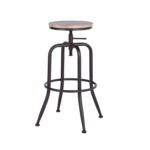 30-Inch Adjustable Backless Swivel Bar Stools Natural Wood (Set of 2)