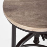 30-Inch Adjustable Backless Swivel Bar Stools Natural Wood (Set of 2)
