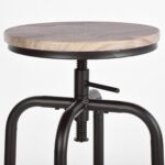 30-Inch Adjustable Backless Swivel Bar Stools Natural Wood (Set of 2)