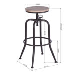 30-Inch Adjustable Backless Swivel Bar Stools Natural Wood (Set of 2)