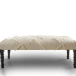 47" Cream Bohemian Upholstered Bench with Abstract Design 10 47" Cream Bohemian Upholstered Bench with Abstract Design