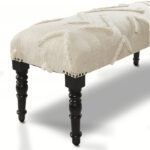 47" Cream Bohemian Upholstered Bench with Abstract Design 15 47" Cream Bohemian Upholstered Bench with Abstract Design