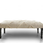 47" Cream Bohemian Upholstered Bench with Abstract Design 13 47" Cream Bohemian Upholstered Bench with Abstract Design