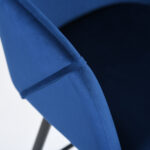 28 Inch Blue Velvet and Steel Modern Bar Stools (Set of 2)