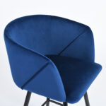 28 Inch Blue Velvet and Steel Modern Bar Stools (Set of 2)