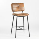 27 Inch Brown Faux Leather and Steel Bar Stools (Set of 2) 16 27 Inch Brown Faux Leather and Steel Bar Stools (Set of 2)
