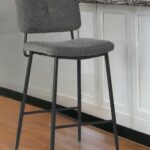 27 Inch Green and Black Steel Bar Stools Set of 2