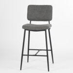 27 Inch Green and Black Steel Bar Stools Set of 2