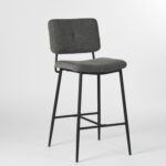 27 Inch Green and Black Steel Bar Stools Set of 2