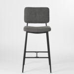 27 Inch Green and Black Steel Bar Stools Set of 2