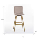 29 Inch Aqua and Gold Modern Bar Stools Set of 2