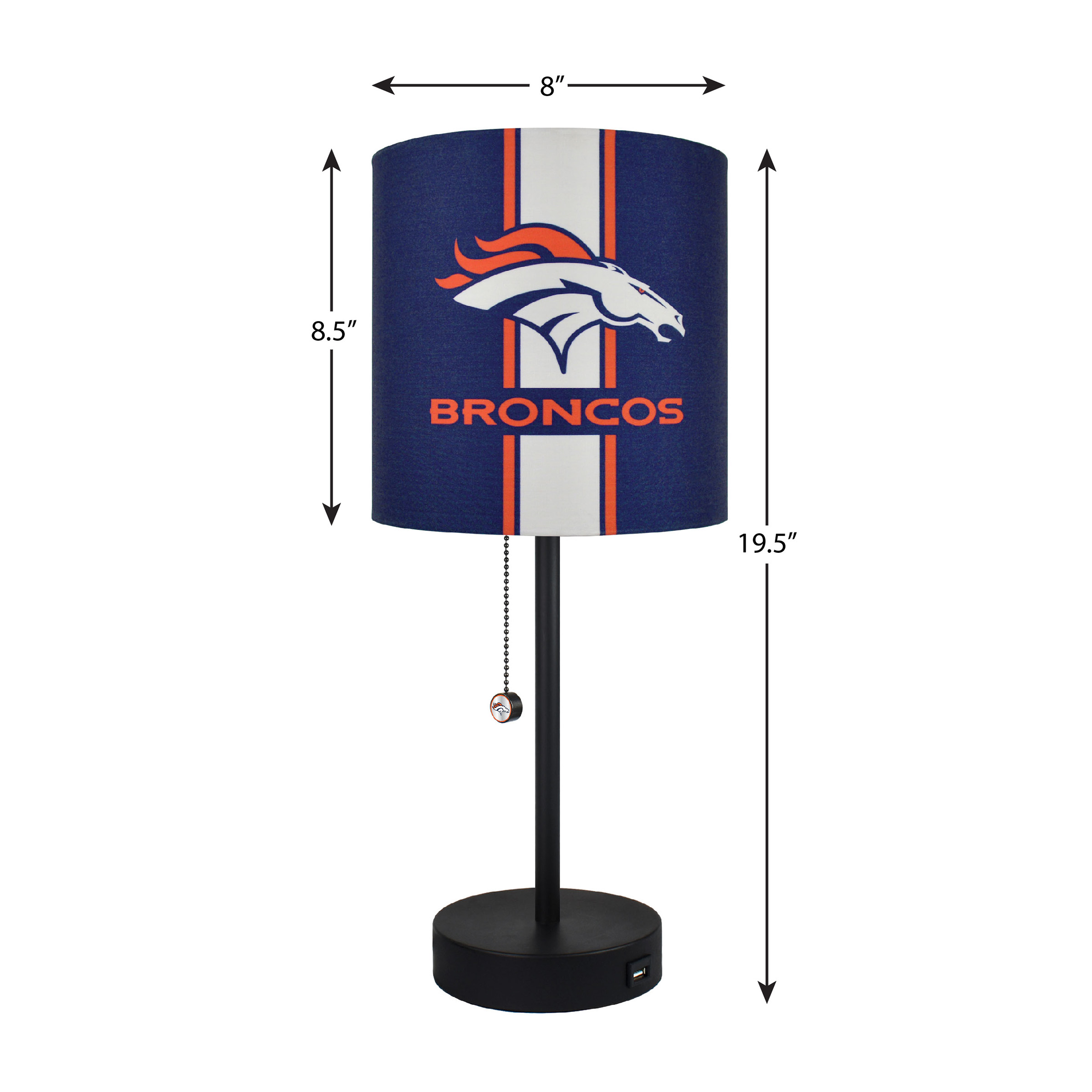 denver broncos usb charging desk lamp