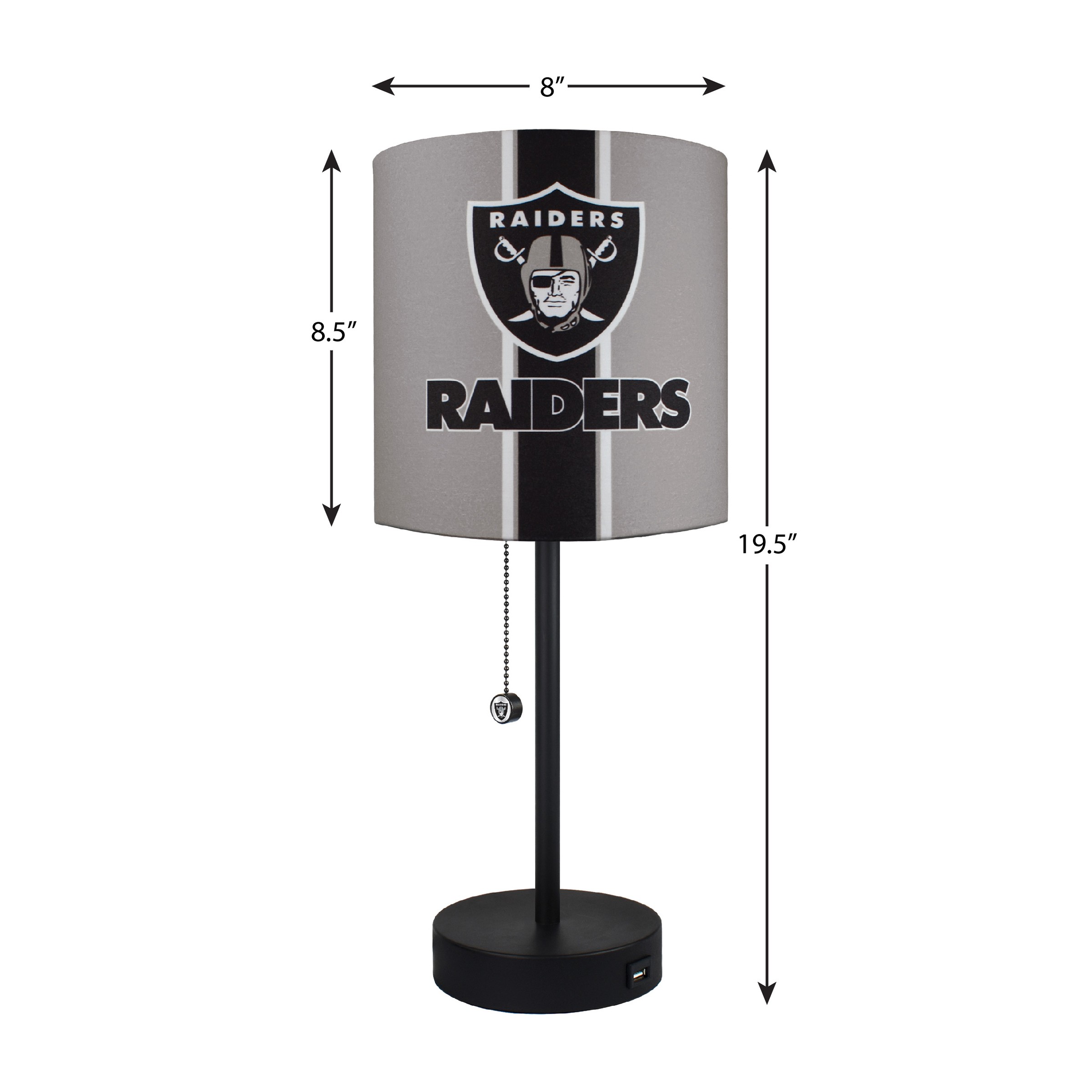 las vegas raiders usb charging desk lamp
