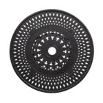24" Black Round Metal Outdoor Bistro Table With Umbrella Hole