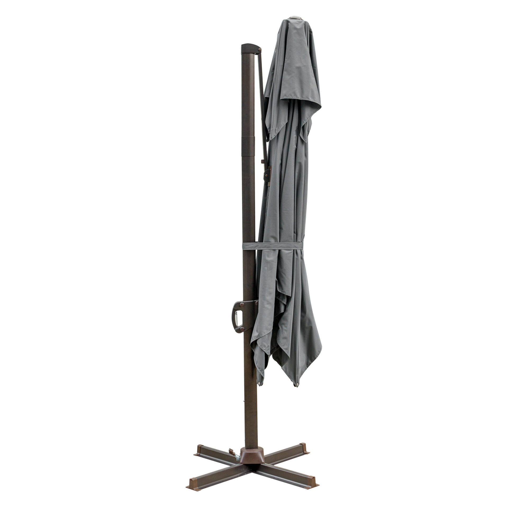 10' Dark Gray Square Tilt Cantilever Patio Umbrella With Stand & 360° Rotation 1 10' Dark Gray Square Tilt Cantilever Patio Umbrella With Stand & 360° Rotation