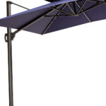 11' Navy Blue Round Tilt Cantilever Patio Umbrella With Stand