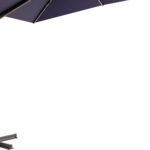 11' Navy Blue Round Tilt Cantilever Patio Umbrella With Stand
