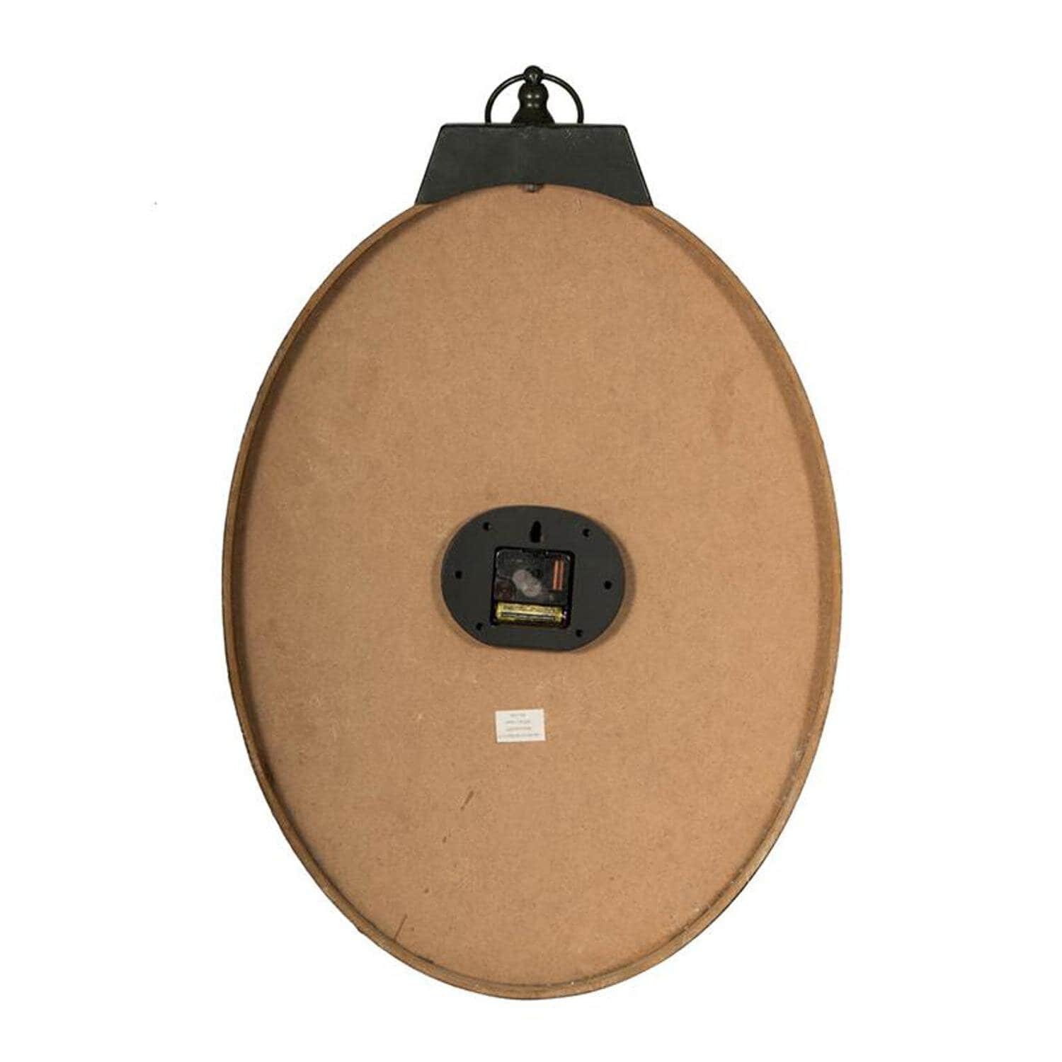 Oval Ivory Vintage-Style 18-Inch Analog Wall Clock 3 Oval Ivory Vintage-Style 18-Inch Analog Wall Clock - Image 3