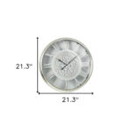 Silver Metal and Glass Exposed Gear Wall Clock 21 Inch