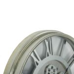 Silver Metal and Glass Exposed Gear Wall Clock 21 Inch