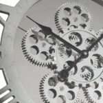 Silver Metal and Glass Exposed Gear Wall Clock 21 Inch