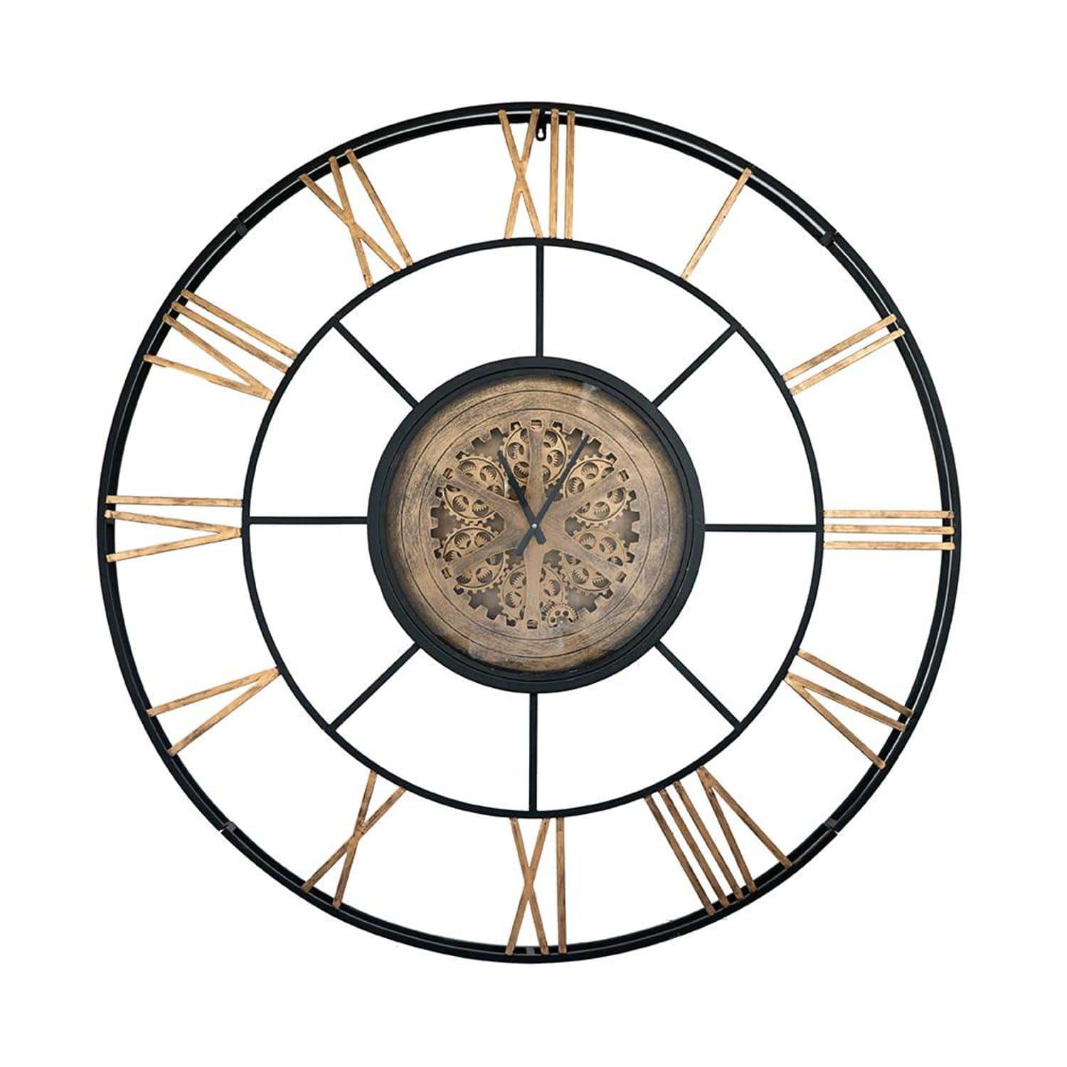 56 Inch Copper Glass Wall Clock with Exposed Gears 1 56 Inch Copper Glass Wall Clock with Exposed Gears