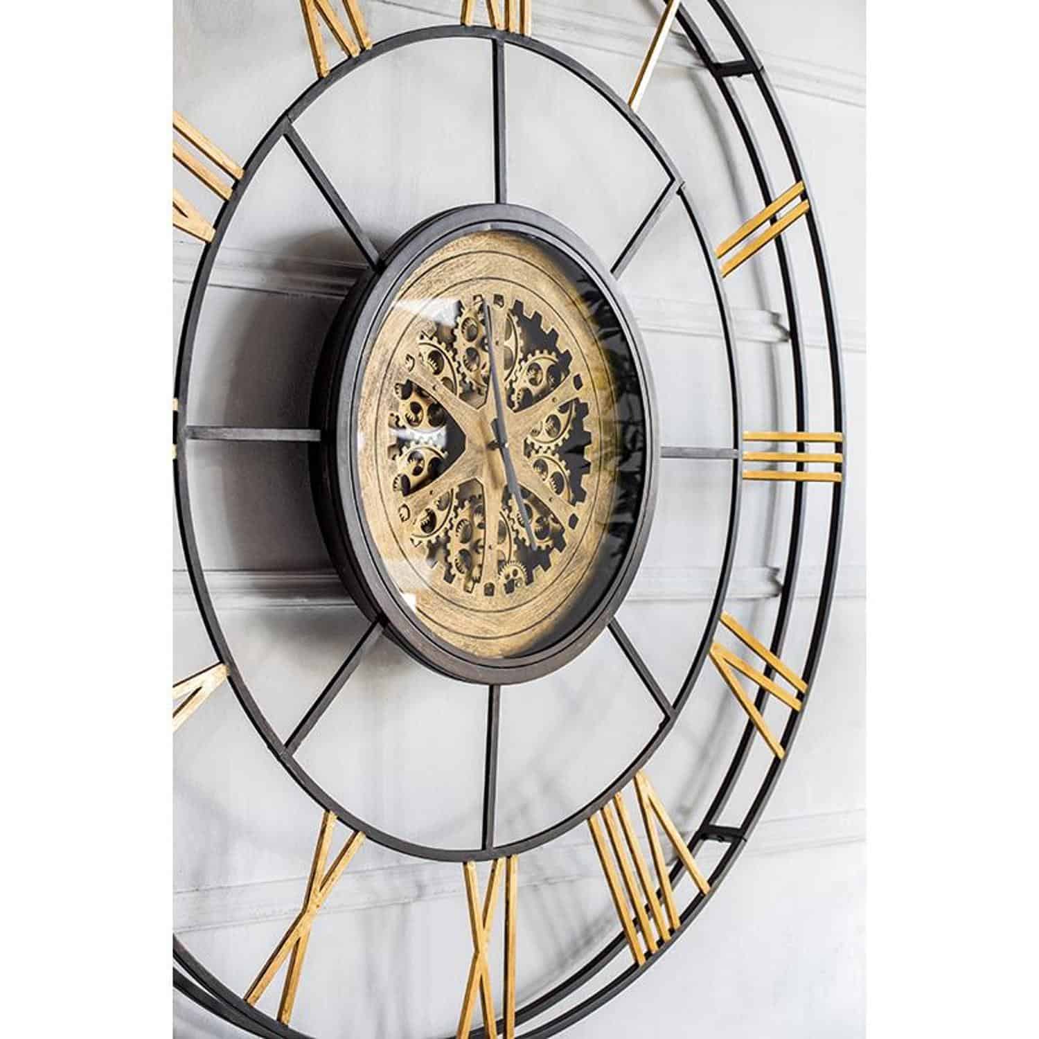56 Inch Copper Glass Wall Clock with Exposed Gears 7 56 Inch Copper Glass Wall Clock with Exposed Gears - Image 7