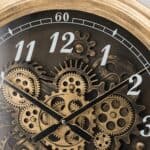 21 Inch Black and Gold Exposed Gear Wall Clock