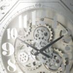 Square Gold and Silver Mirrored Gear Wall Clock 24 Inch