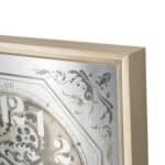 Square Gold and Silver Mirrored Gear Wall Clock 24 Inch